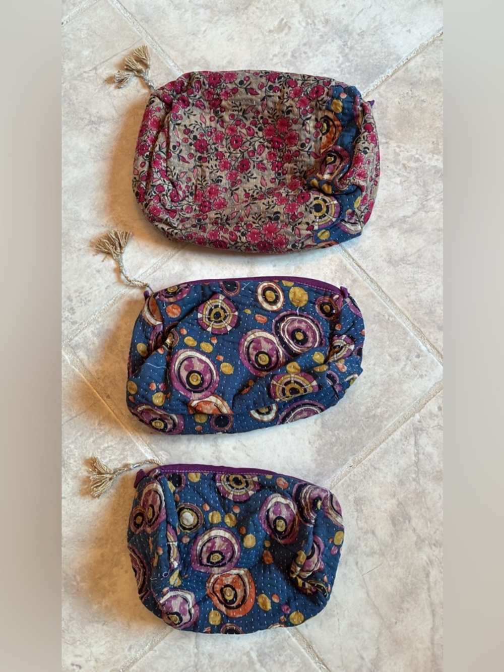 Lot 3 Pouches Cases Bags Provence France Hand Made New